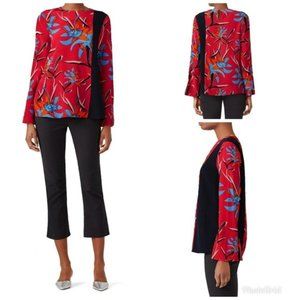 Diane Von Furstenberg Floral Long Sleeve Blouse 2